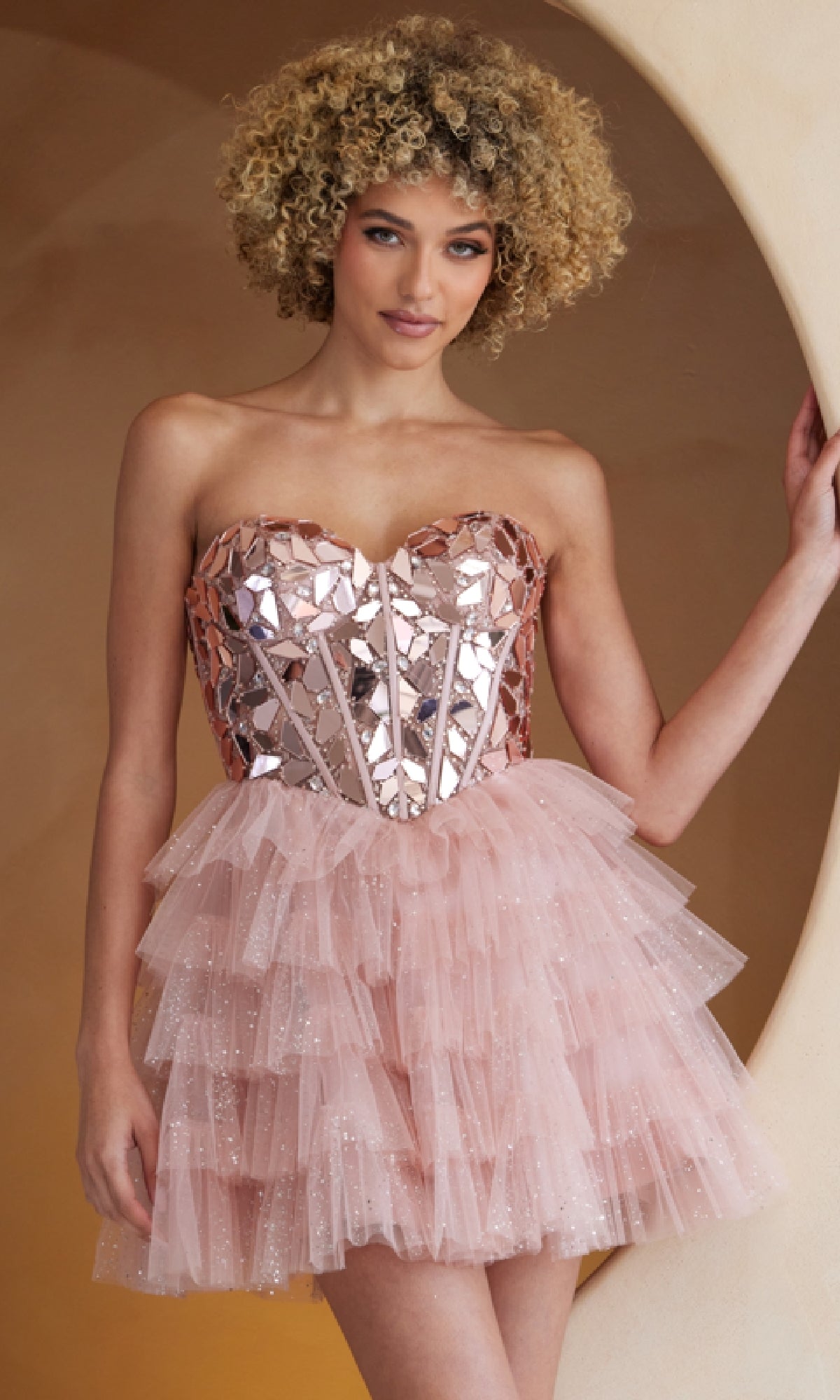 Rose Short Homecoming Dress 5058S by Amelia Couture