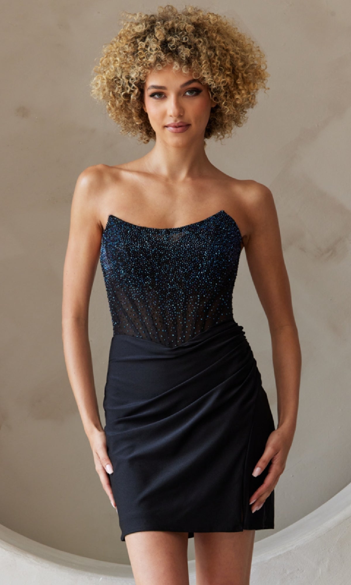 Black Short Homecoming Dress 3021S by Amelia Couture