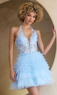 Baby Blue Short Homecoming Dress BZ9040S by Amelia Couture