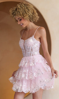 Blush Short Homecoming Dress BZ9031S by Amelia Couture