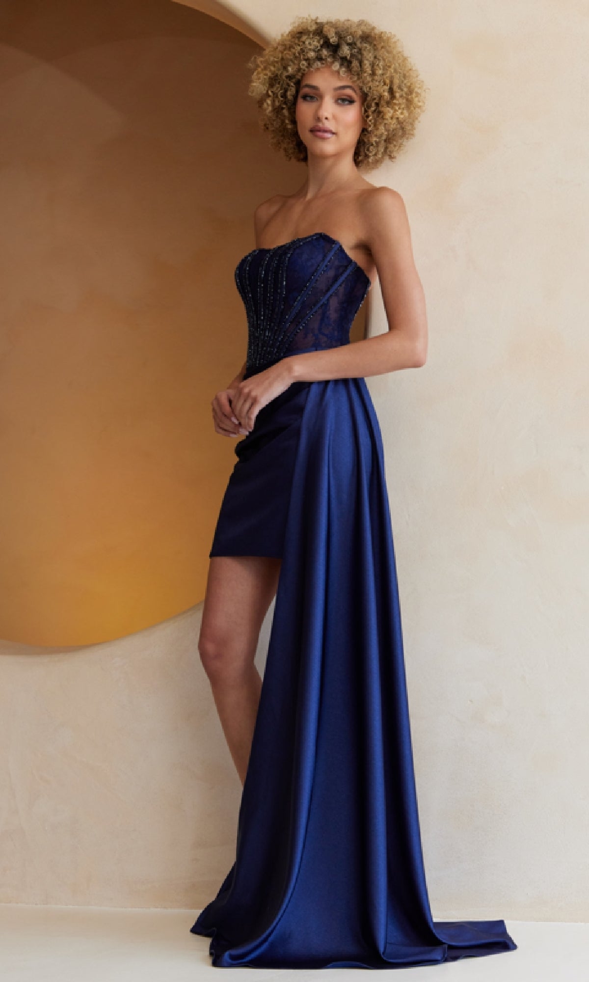 Navy Short Homecoming Dress 5060S by Amelia Couture