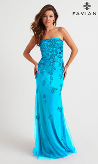 Sky Blue Long Formal Dress 11004 by Faviana