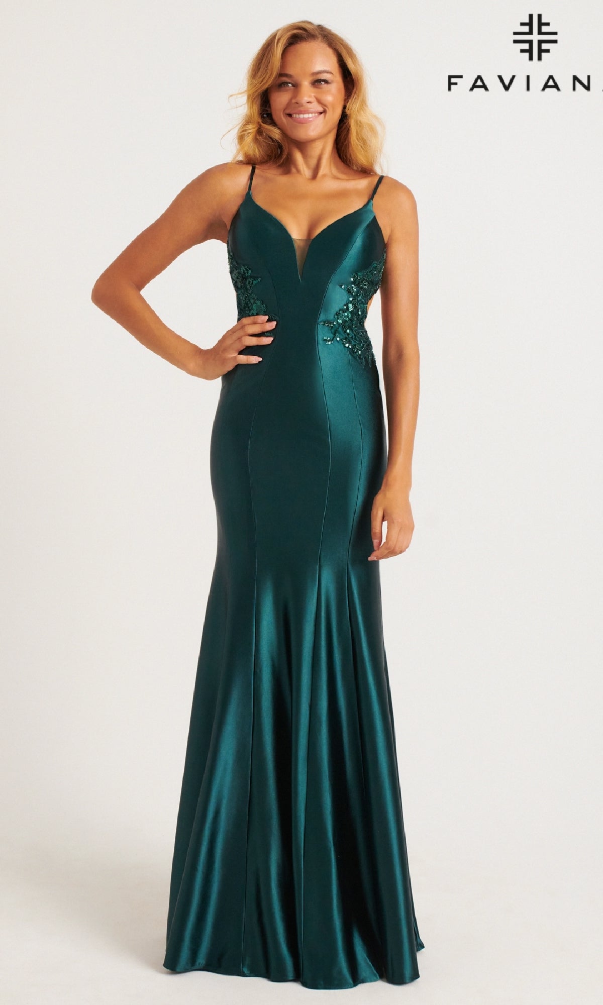 Dark Hunter Green Long Formal Dress 11007 by Faviana