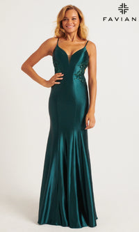 Dark Hunter Green Long Formal Dress 11007 by Faviana