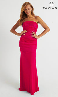 Bright Fuchsia Long Formal Dress 11040 by Faviana