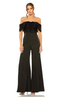 Black Mac Duggal Long Formal Jumpsuit 11667