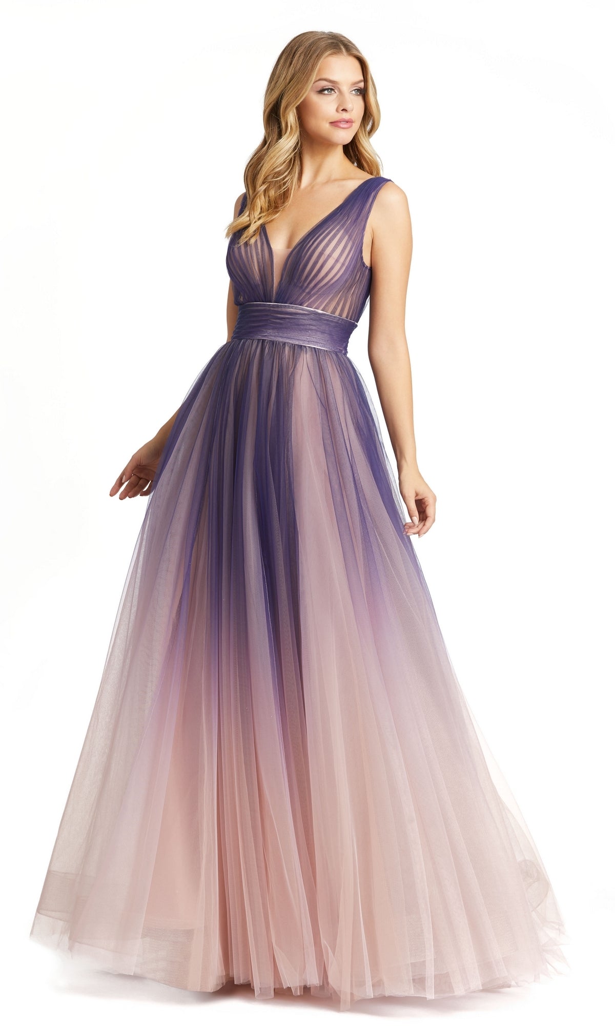 Indigo Ombre Mac Duggal Long Formal Dress 20221