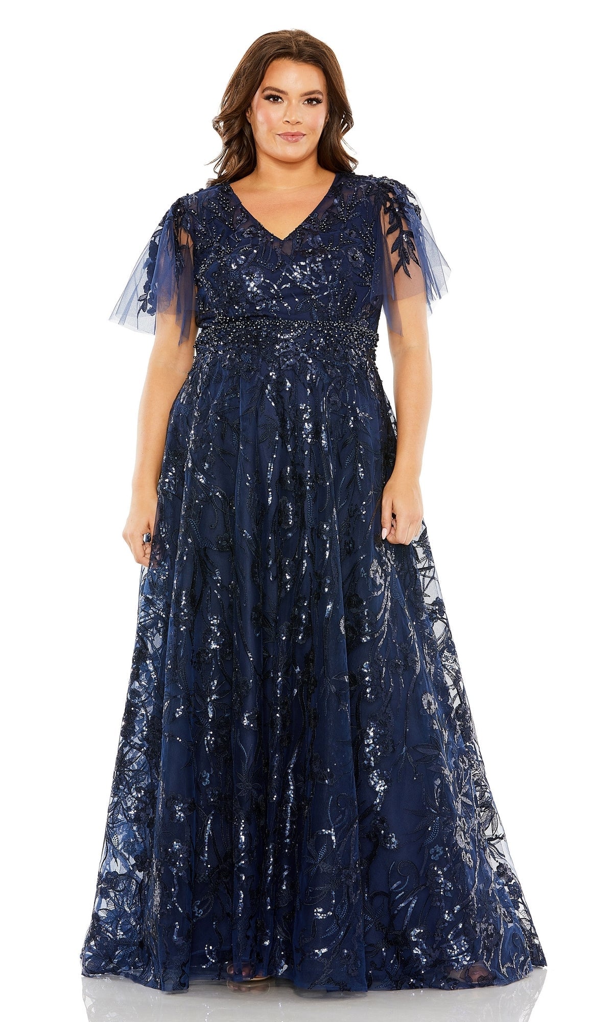 Midnight Mac Duggal Long Plus-Size Formal Dress 20469