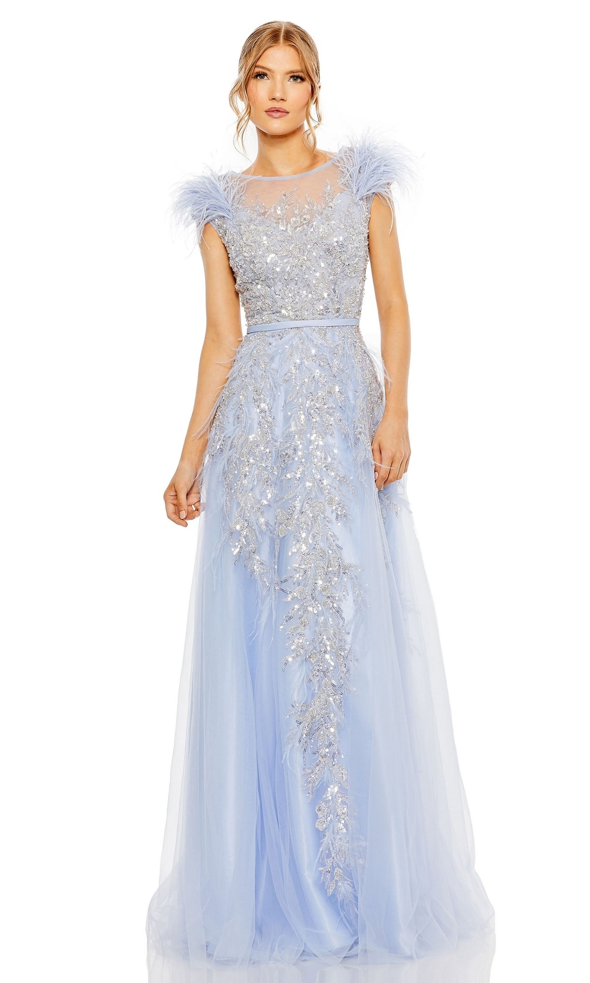 Periwinkle Mac Duggal Long Formal Dress 20520