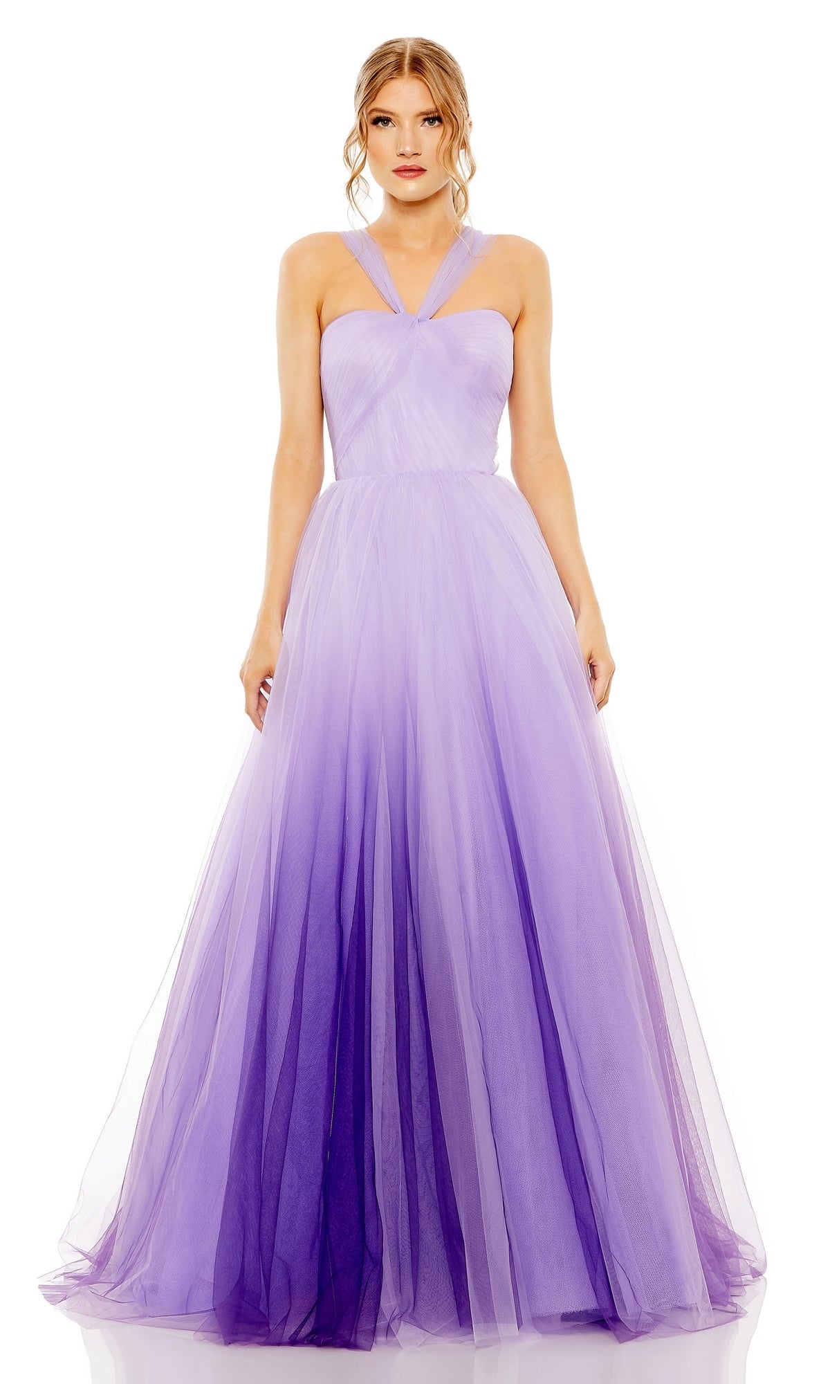 Purple Ombre Mac Duggal Long Formal Dress 20553