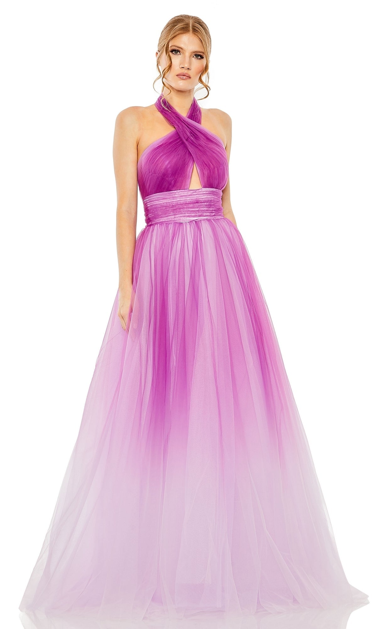 Purple Ombre Mac Duggal Long Formal Dress 20554