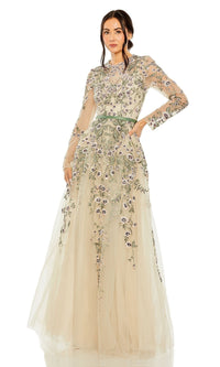 Sage Multi Mac Duggal Long Formal Dress 20580