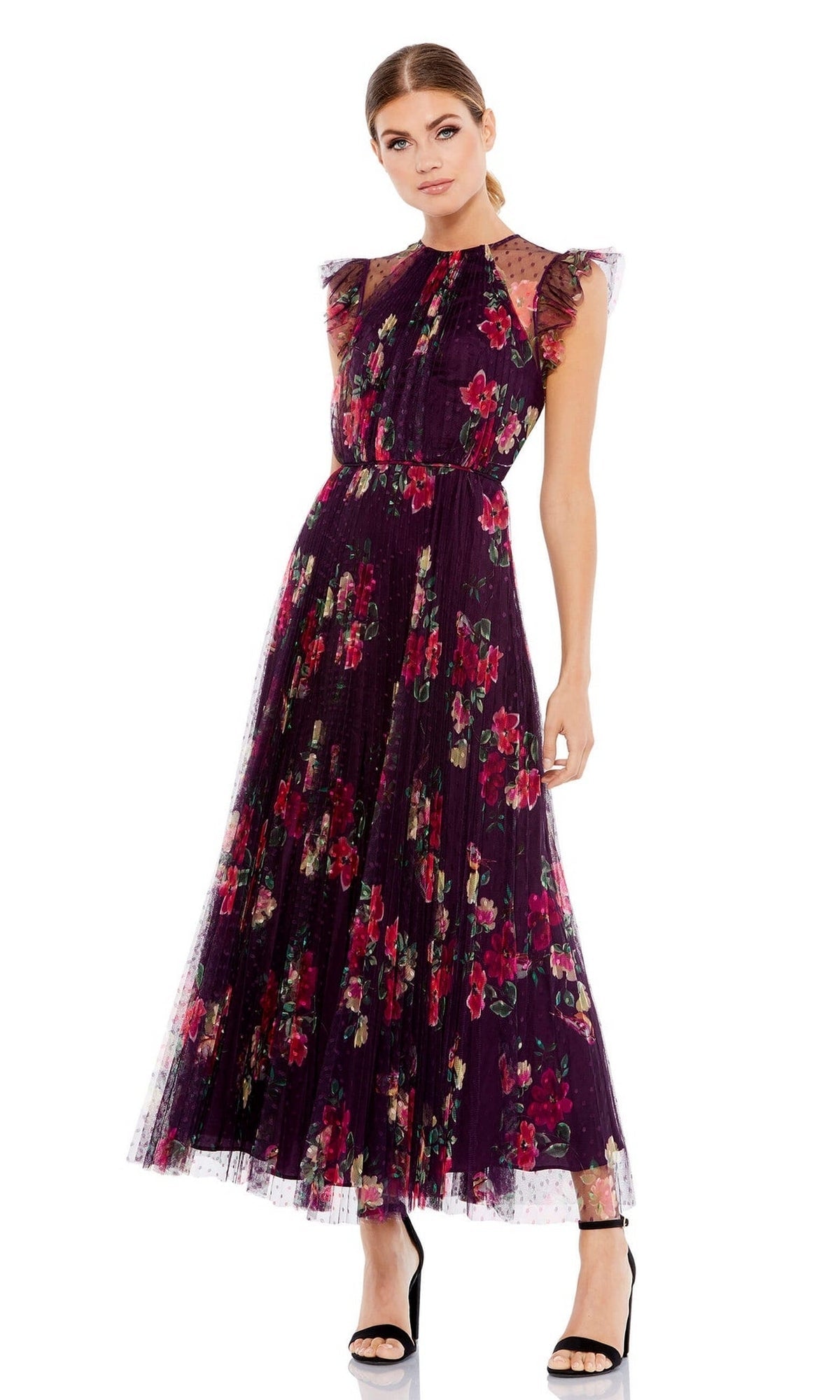 Plum Multi Mac Duggal Long Formal Dress 2143