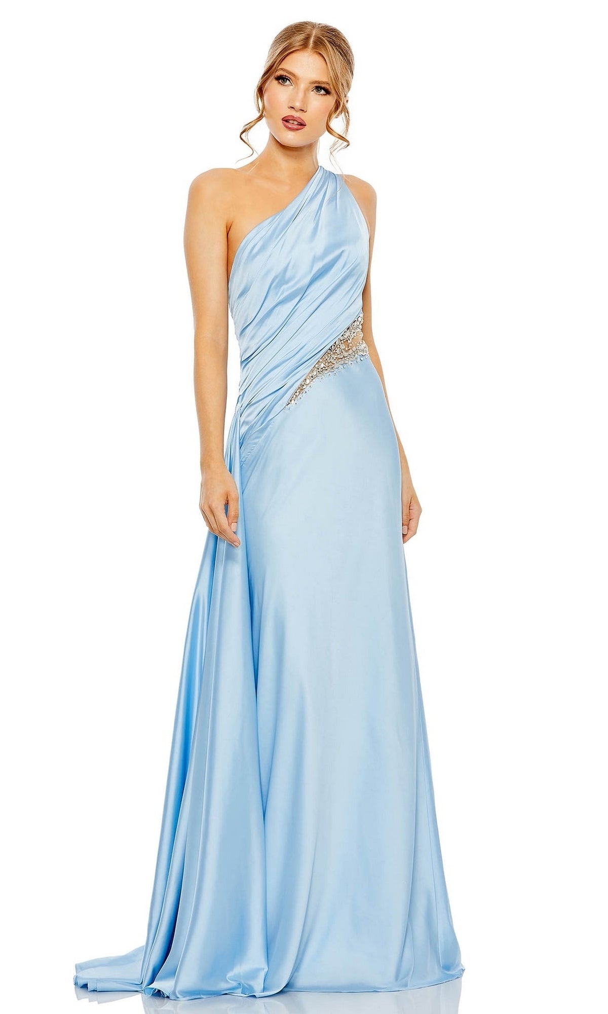 Powder Blue Mac Duggal Long Formal Dress 2210