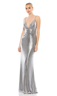 Silver Mac Duggal Long Formal Dress 26408