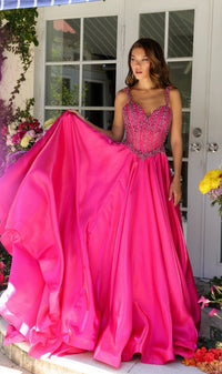 Hot Pink Ava Presley Long Formal Dress 29521