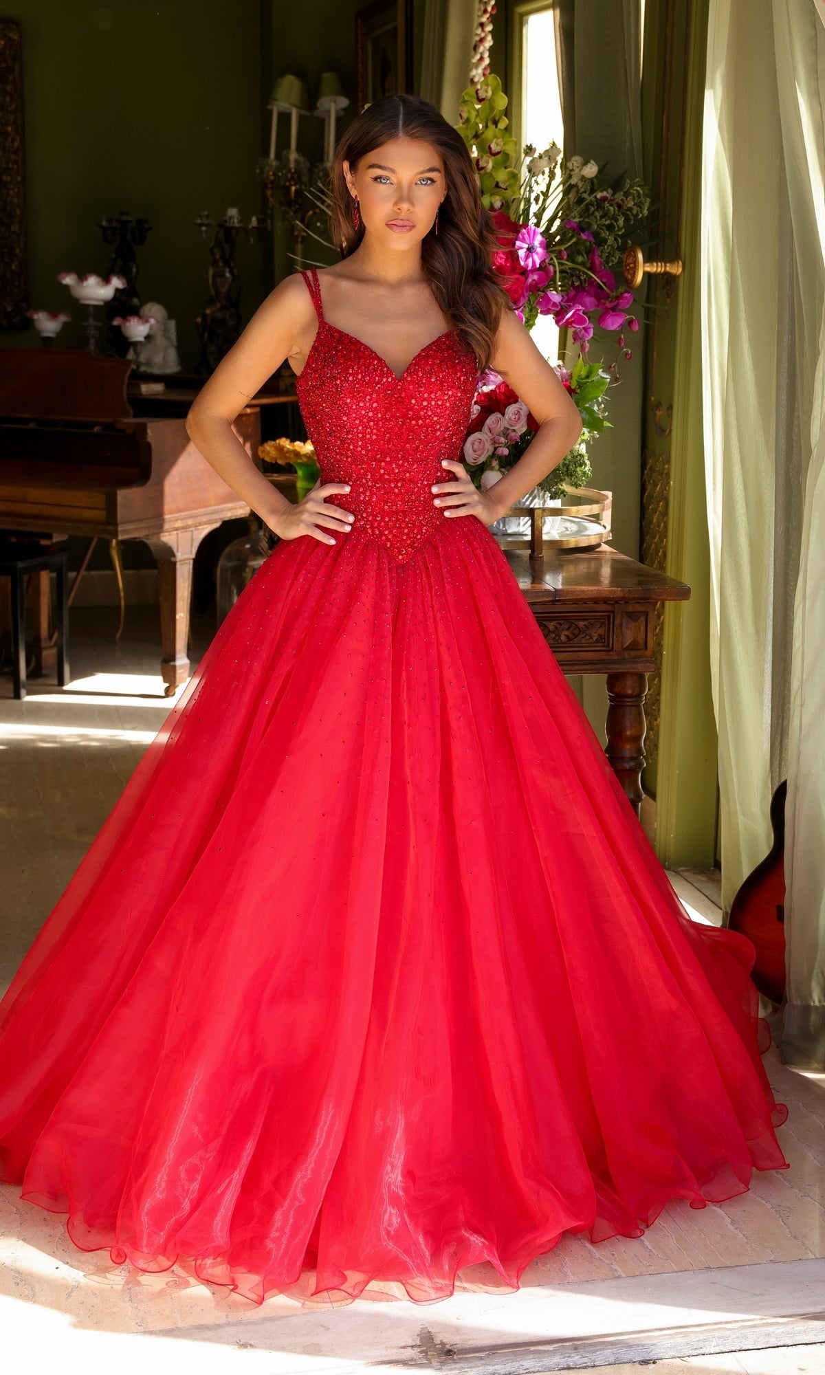 Red Ava Presley Long Formal Dress 29522