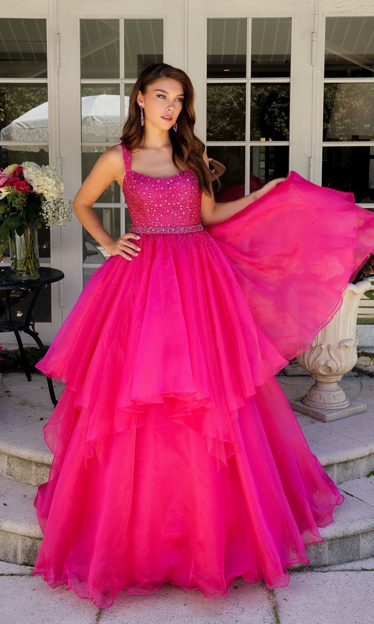 Hot Pink Ava Presley Long Formal Dress 29523