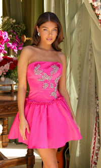 Fuchsia/Pink Ava Presley Short Party Dress 29841