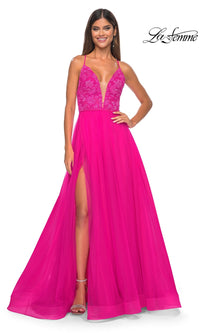 Hot Fuchsia La Femme 32059 Formal Prom Dress