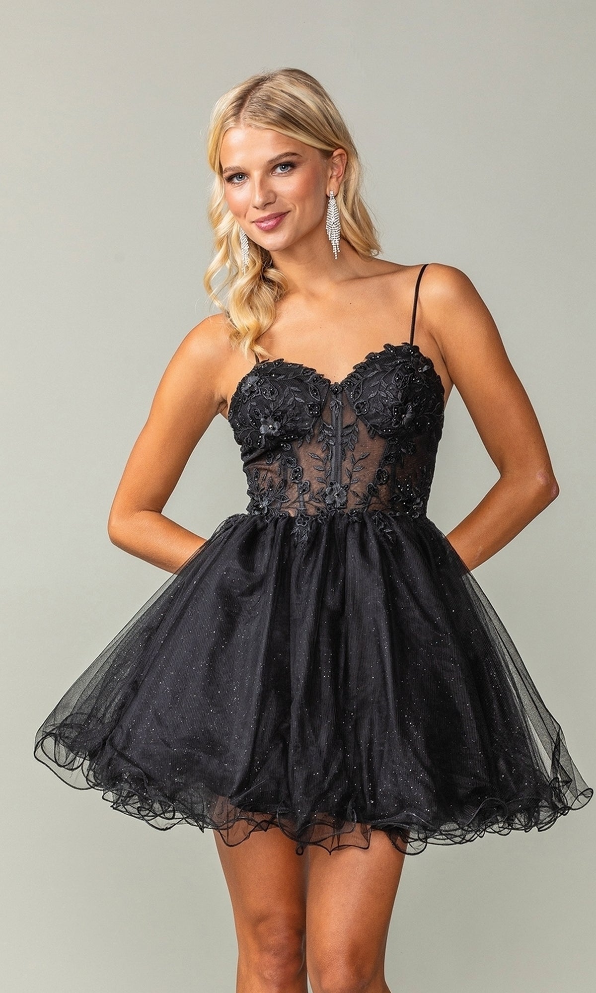 Black Dancing Queen Short Party Dress 3382