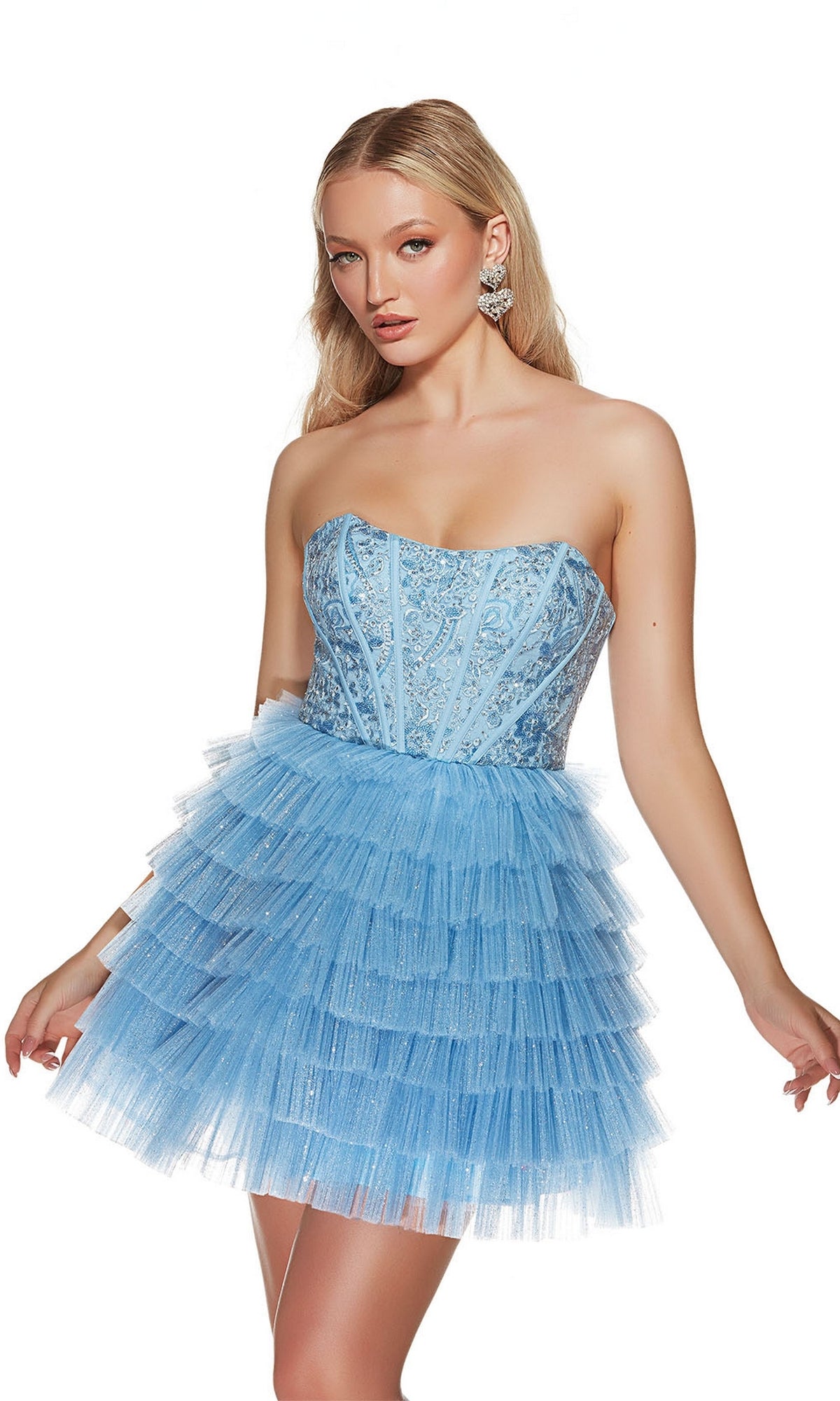 Glacier Blue Alyce Short Party Dress 3767