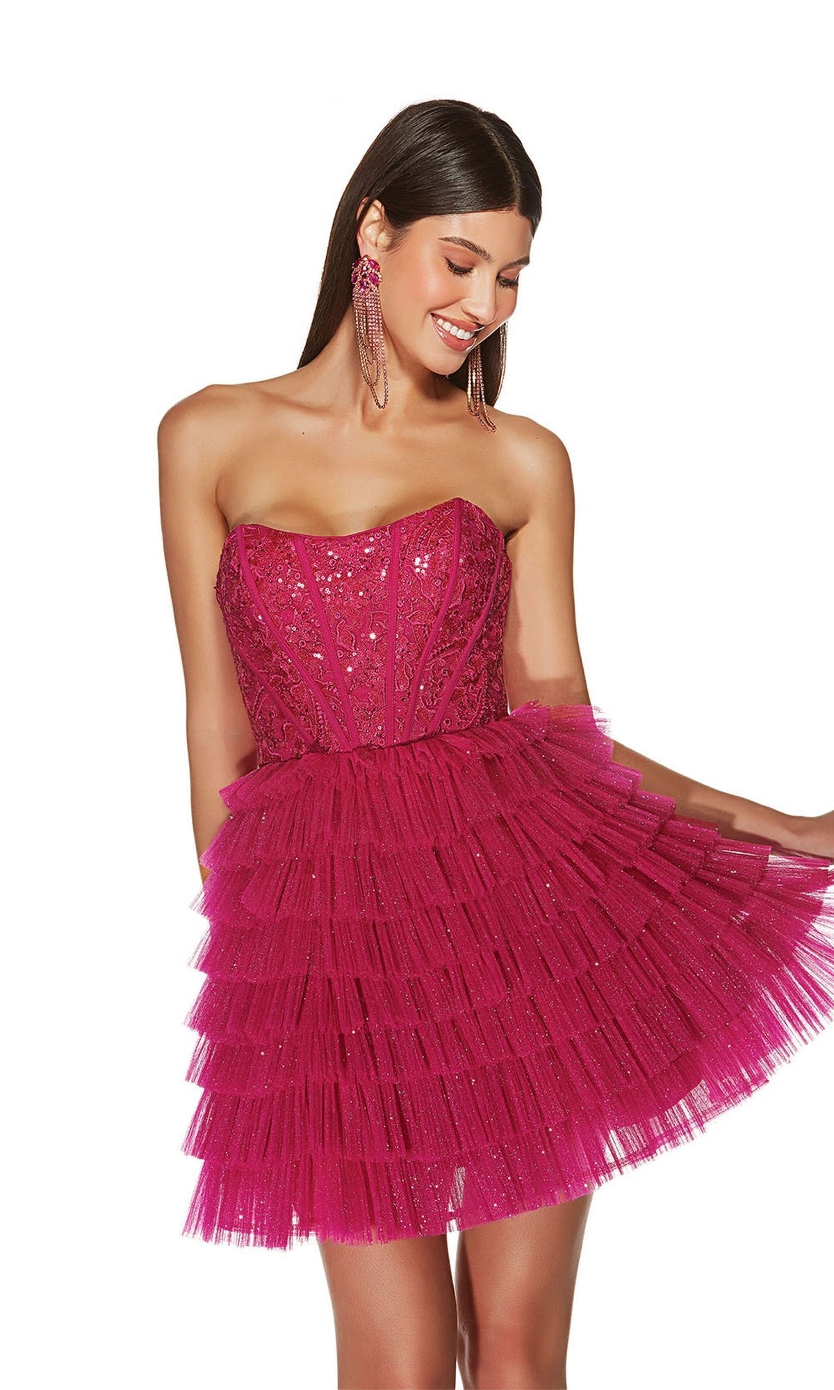 Raspberry Alyce Short Party Dress 3767