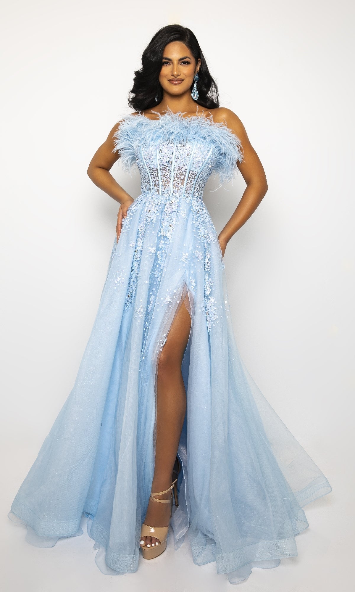 Light Blue Ava Presley Long Formal Dress 39232