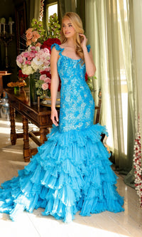 Turquoise Ava Presley Long Formal Dress 39551