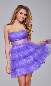 Purple Jovani Short Party Dress 39666