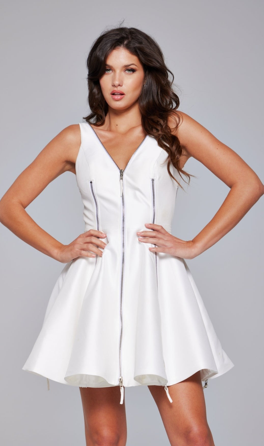 White Jovani Short Party Dress 39821