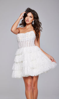 Off White Jovani Short Party Dress 40030