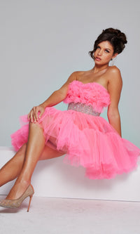 Hot Pink Jovani Short Party Dress 40186