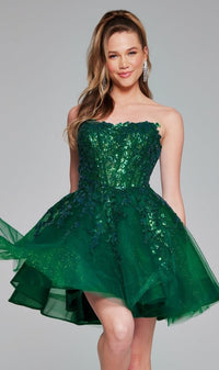 Emerald Jovani Short Party Dress 40385