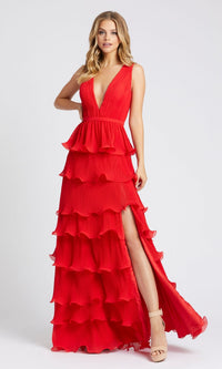 Red Mac Duggal Long Formal Dress 49054