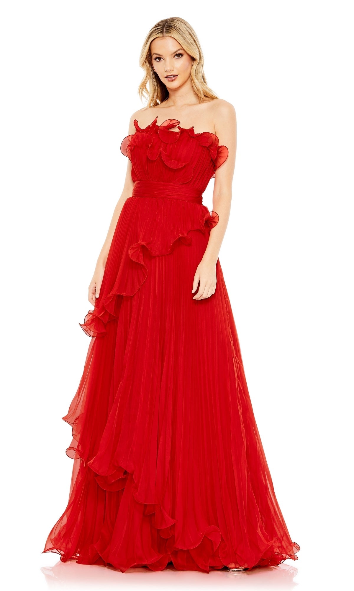 Red Mac Duggal Long Formal Dress 49537