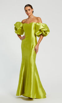 Chartreuse Mac Duggal Long Formal Dress 50677