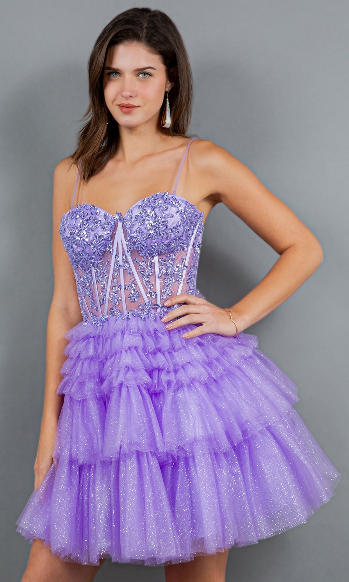 Lilac Cinderella Couture Short Party Dress 5133j