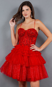 Red Cinderella Couture Short Party Dress 5133j