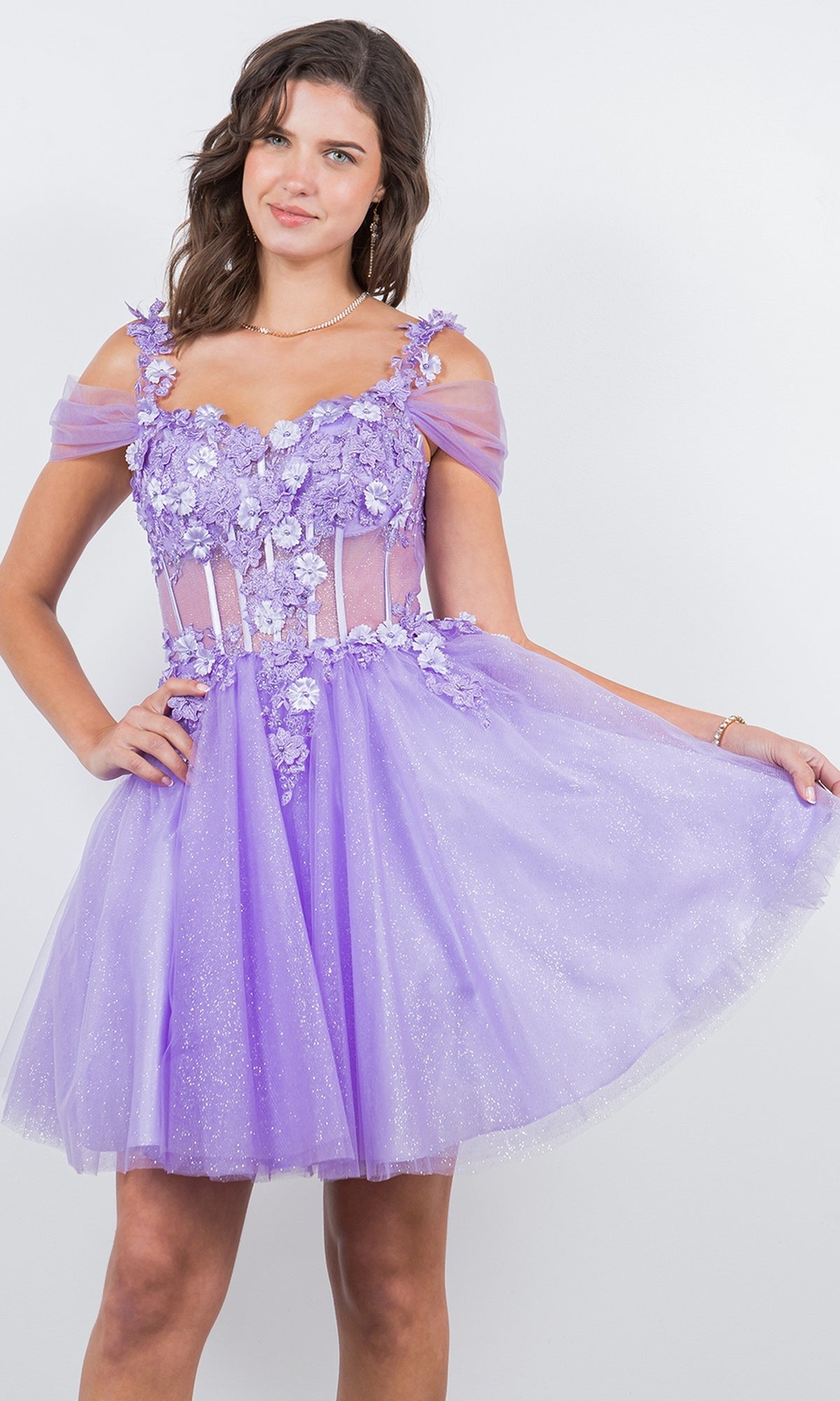 Lavender Cinderella Couture Short Party Dress 5134j