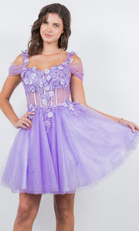 Lavender Cinderella Couture Short Party Dress 5134j