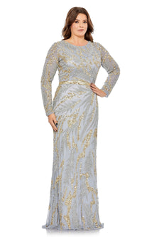 Platinum Gold Mac Duggal Long Plus-Size Formal Dress 5358