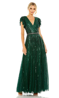 Deep Green Mac Duggal Long Formal Dress 5502