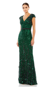 Bottle Green Mac Duggal Long Formal Dress 5505