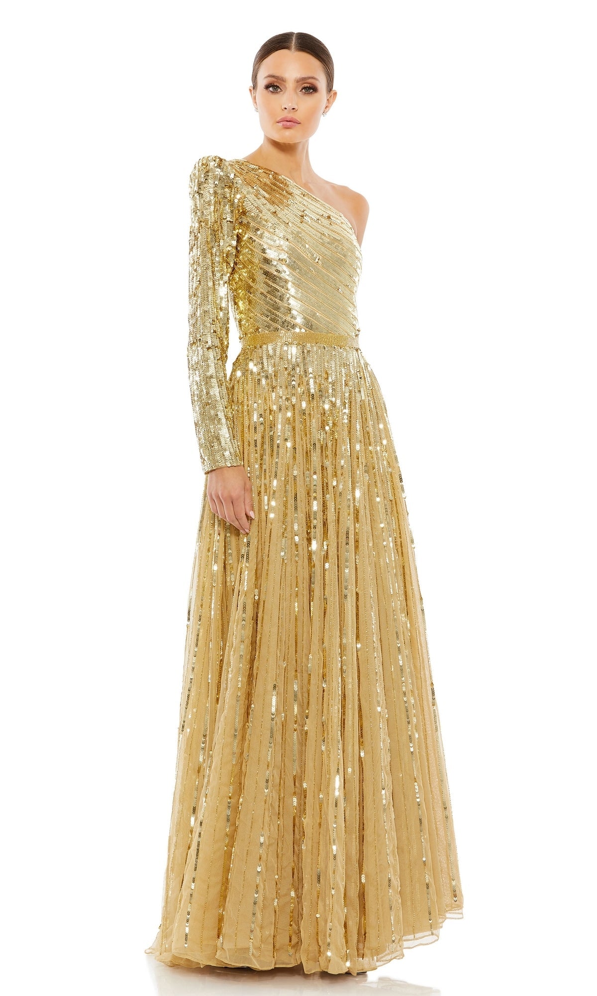 Gold Mac Duggal Long Formal Dress 5508