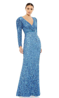 French Blue Mac Duggal Long Formal Dress 5510