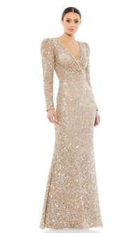 Shimmering Gold Mac Duggal Long Formal Dress 5510