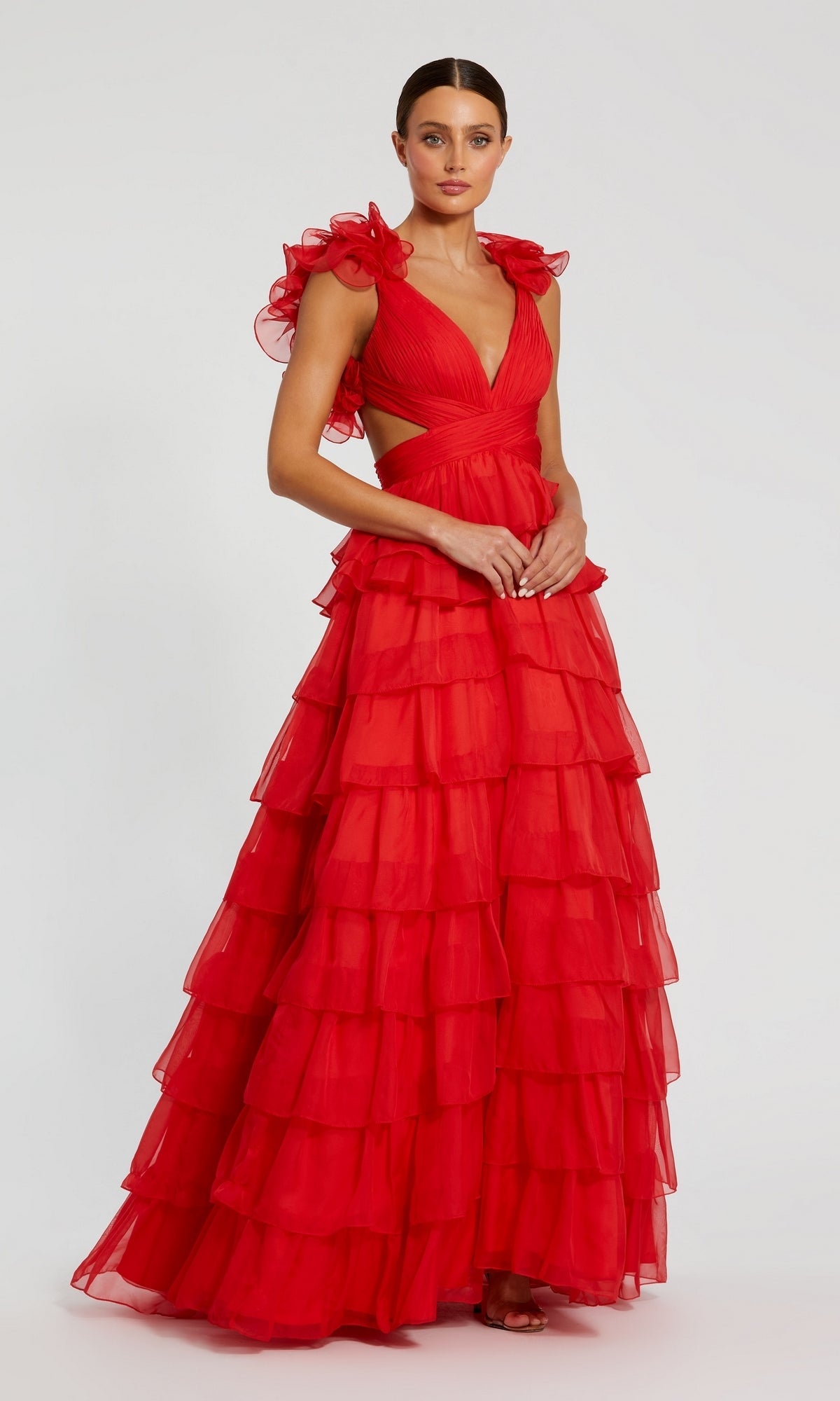 Red Mac Duggal Long Formal Dress 67959