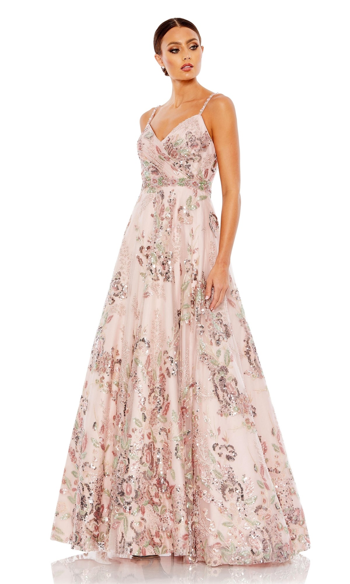 Rose Multi Mac Duggal Long Formal Dress 67971