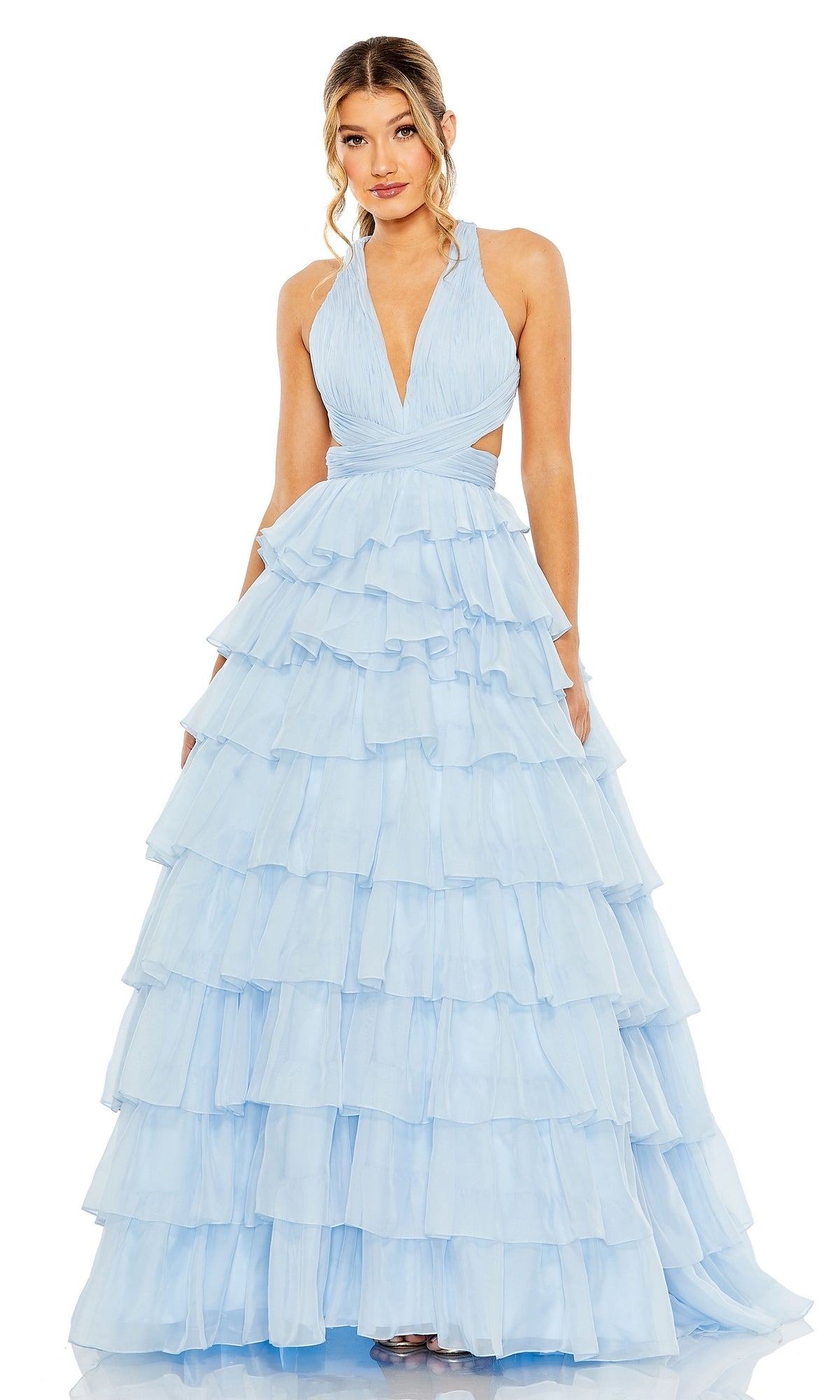 Powder Blue Mac Duggal Long Formal Dress 67988